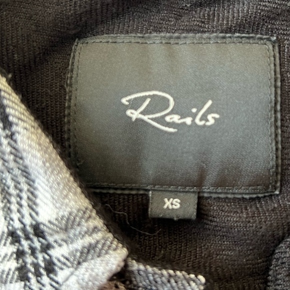 Rails black and white plaid long sleeve collared button-down soft shirt size XS - Picture 8 of 8